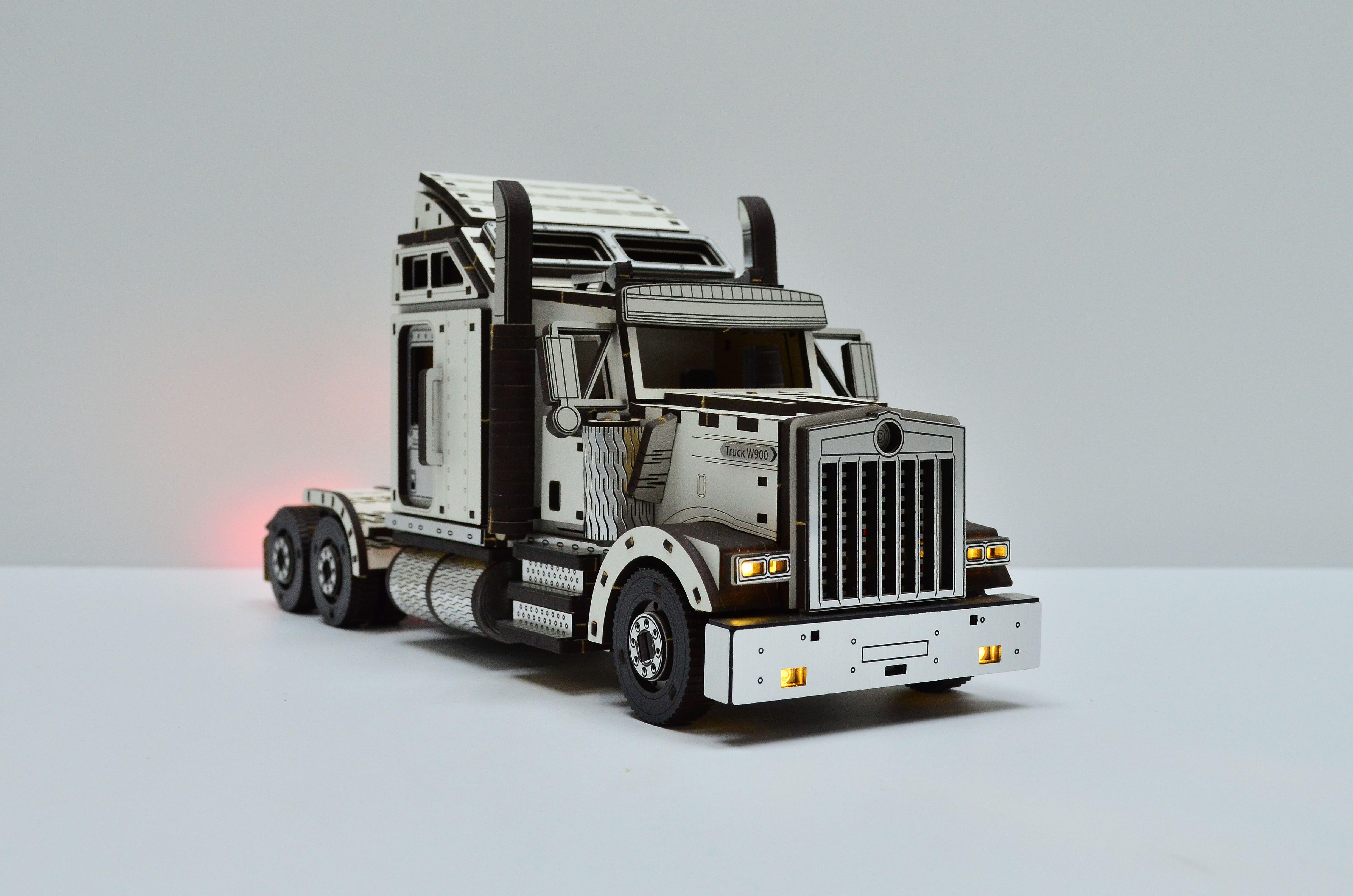 Конструктор 3DBRT Kenworth Truck с подсветкой Белый - фото 6