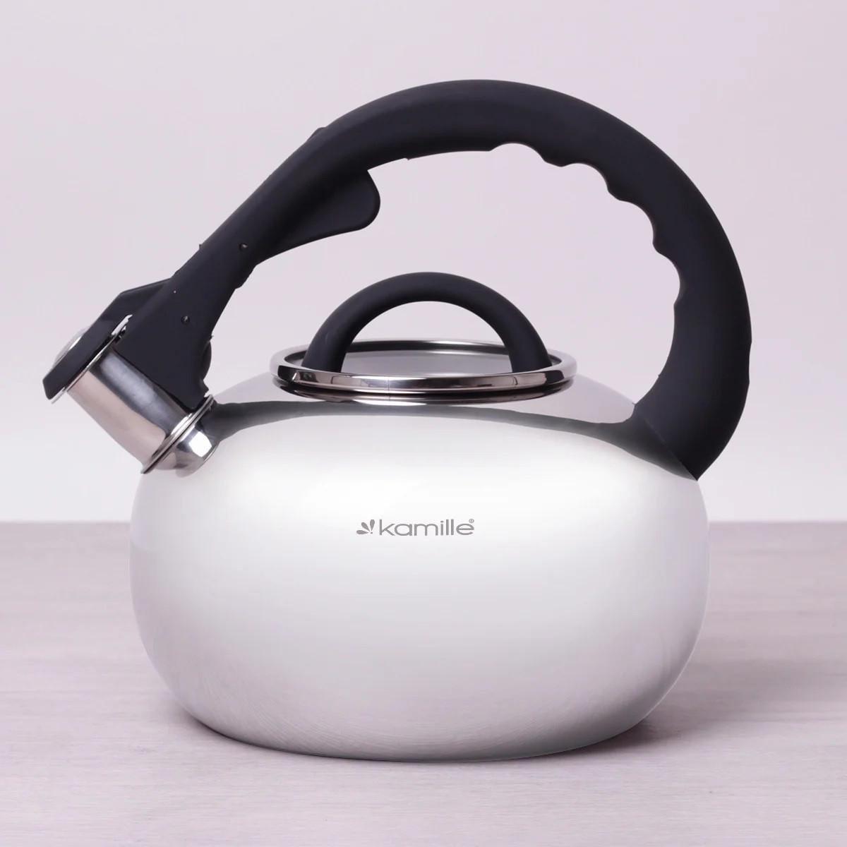 Чайник Kamille со свистком и стеклянной крышкой 2,8 л (KM 0687)