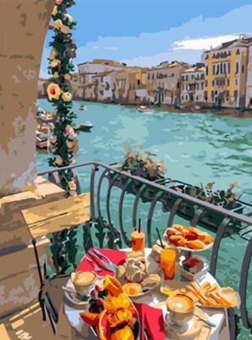 Картина по номерам Josef Otten Города Завтрак в Венеции 40х50 см в термопакете (5019RA_O-mt)