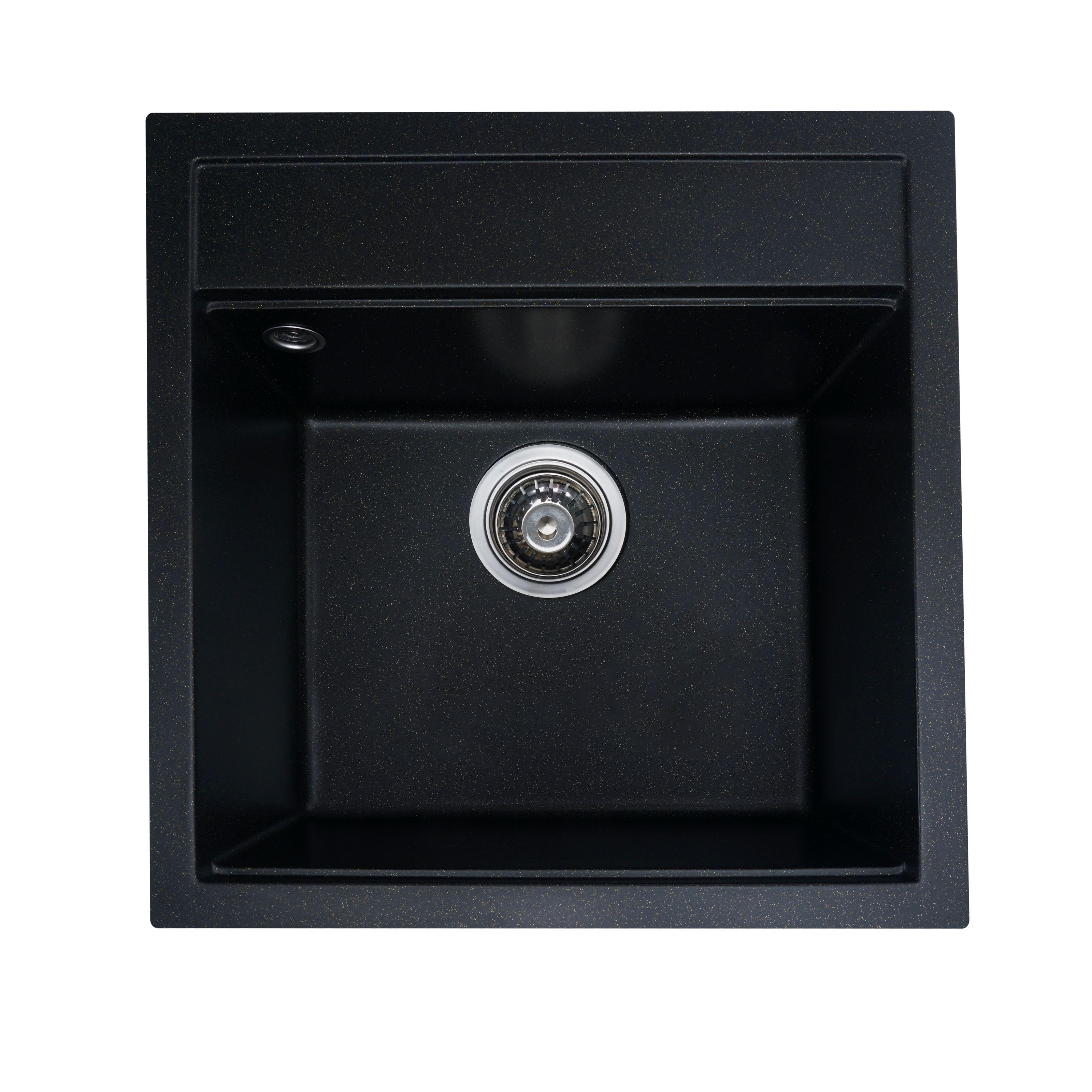 Мойка кухонная Platinum PLS-A27958 прямоугольная гранитная 485x505 мм Черный (152049)