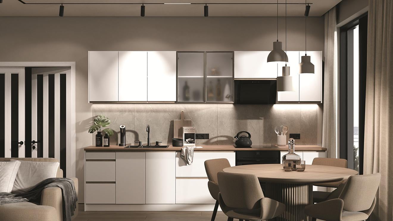 Кухня прямая Tina 280 см Белый (000-000-3130)