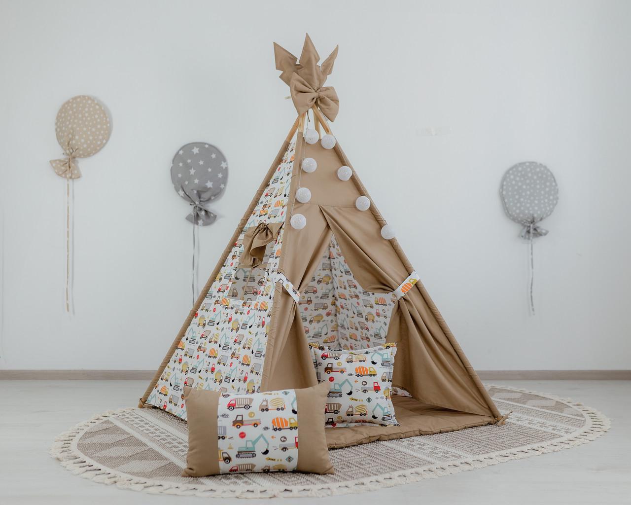 Вігвам для дитини Машинки з матрацом і подушками - фото 5 Вігвам для дитини Машинки з матрацом і подушками - фото 5