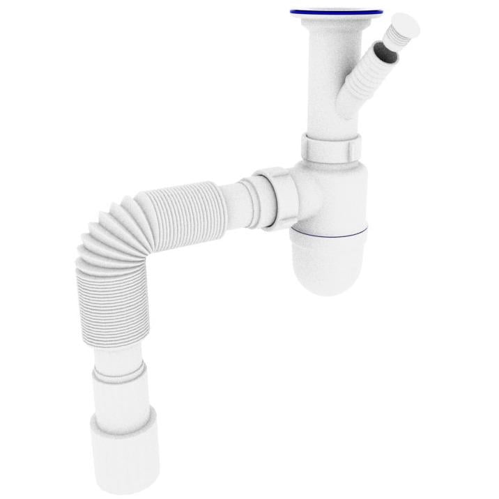Сифон для раковины Zerix SU-02-B ZX4949 1 1/2" впуск Белый (172876)