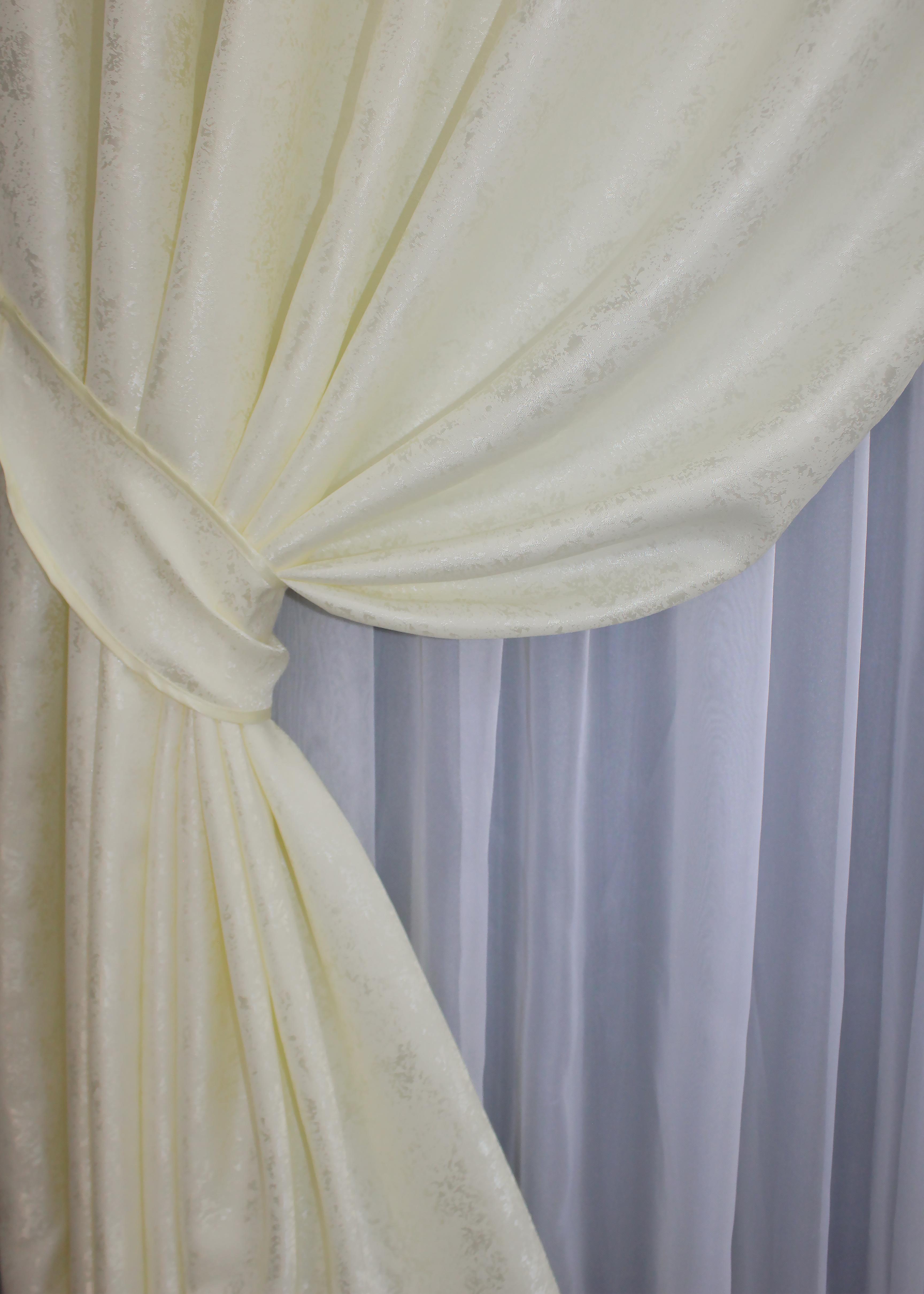 Комплект готових штор VR-Textil Жаккард Мармур Al1 №440ш 150х270 см 2 шт. Молочний (30-180) - фото 3 Комплект готових штор VR-Textil Жаккард Мармур Al1 №440ш 150х270 см 2 шт. Молочний (30-180) - фото 3
