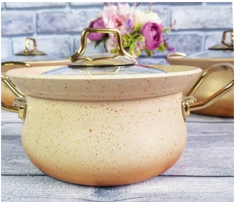 Набір каструль OMS антипригарним покриттям 6 предметів 3 шт. - фото 2