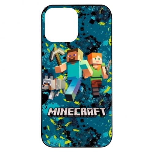 Чехол для iPhone 13 Pro Max Minecraft Steve Alex And Dog