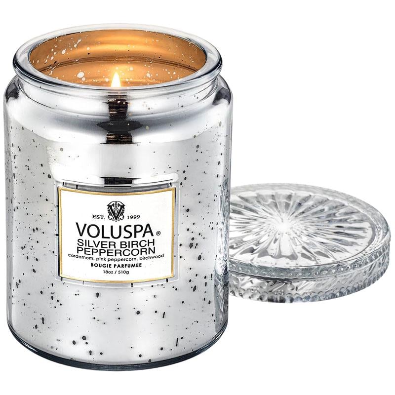Свеча ароматическая Voluspa Vermeil Silver Birch Peppercorn 510 г банка с крышкой (111004554)