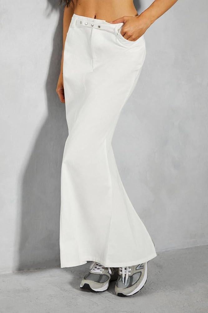 Спідниця максі Misspap з розрізом Білий (29550466)