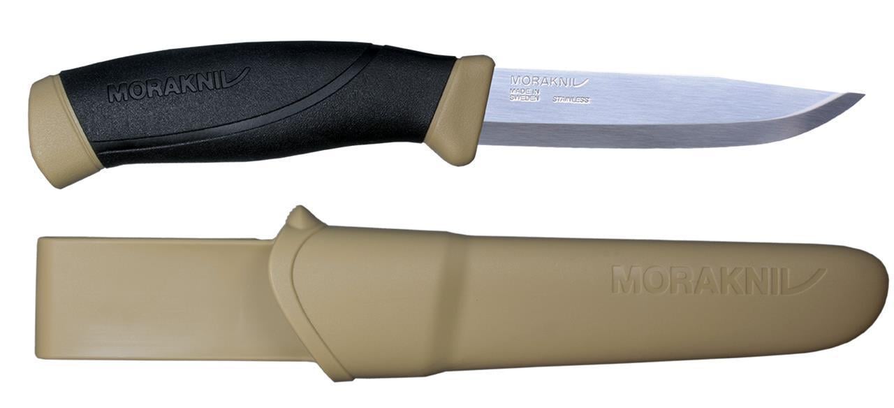 Нож туристический Morakniv Companion Desert drop-point 56-58 HRC Sandvik 12C27 нержавеющая сталь 104 мм с чехлом (2359470603) - фото 1 Нож туристический Morakniv Companion Desert drop-point 56-58 HRC Sandvik 12C27 нержавеющая сталь 104 мм с чехлом (2359470603) - фото 1