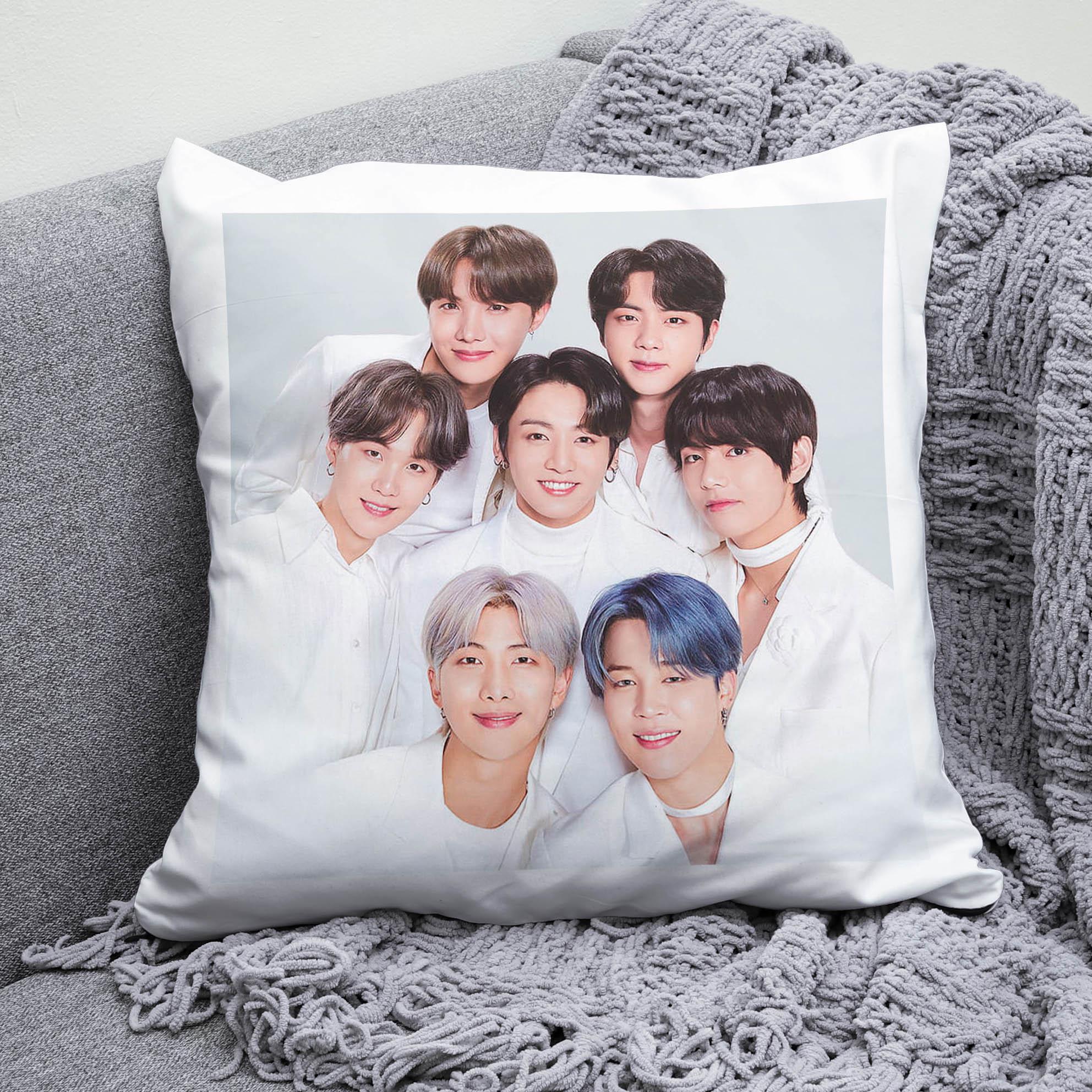 Плюшевая подушка квадрат с принтом K-Pop BTS БТС