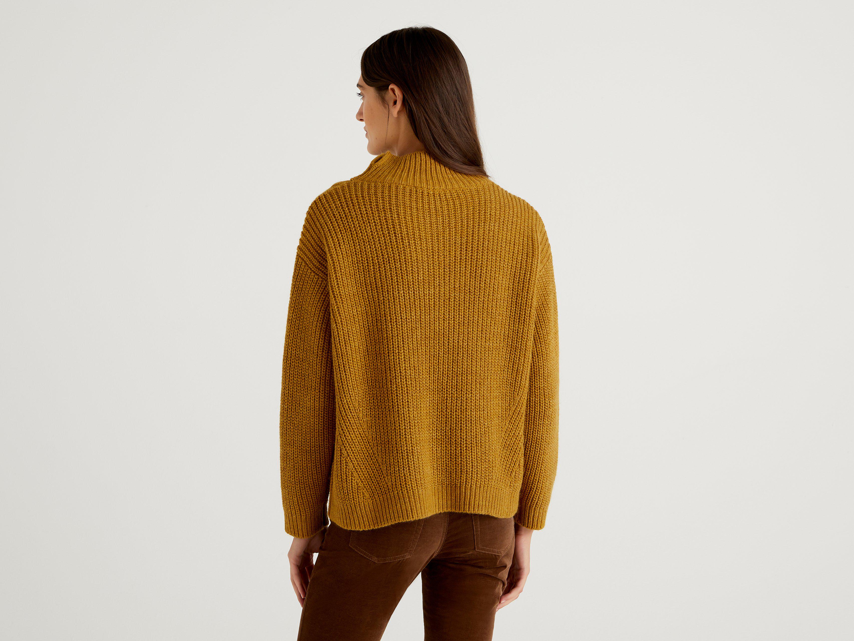 Светр жіночий Benetton 108yd2562 M Жовтий - фото 2 Светр жіночий Benetton 108yd2562 M Жовтий - фото 2