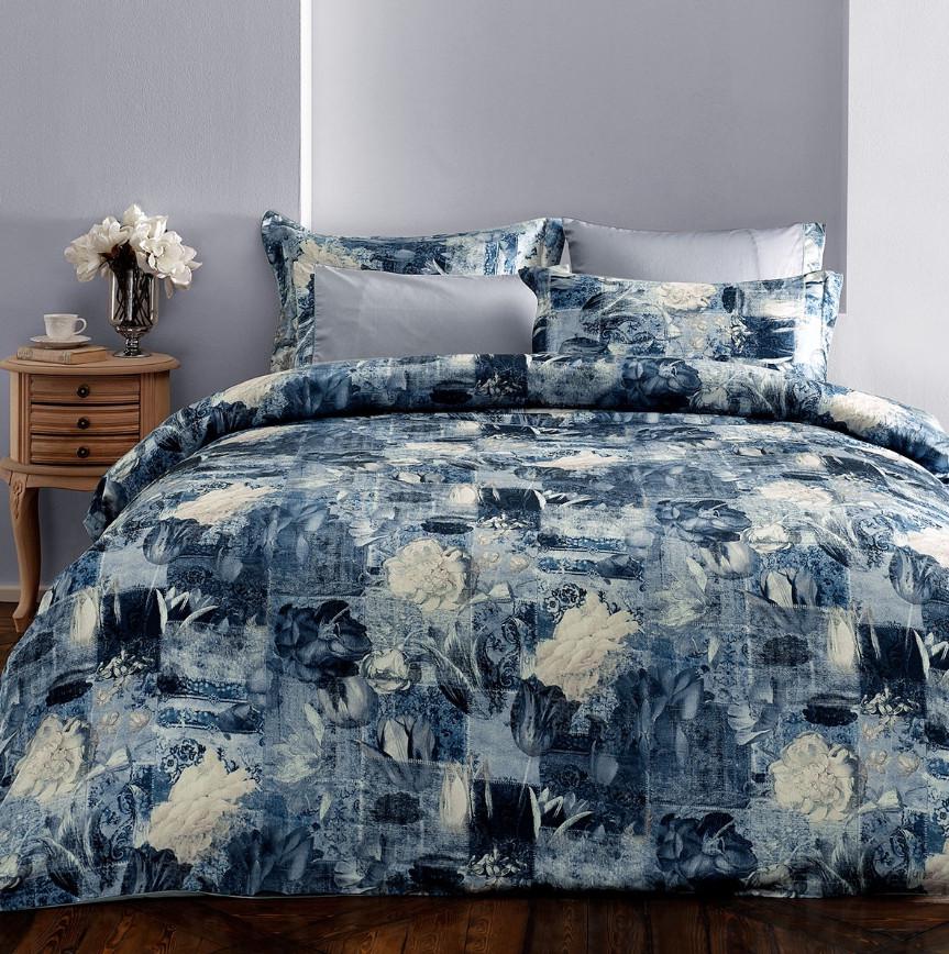 Постельное белье Tivolyo Home Odette делюкс сатинжатый шелк Серый