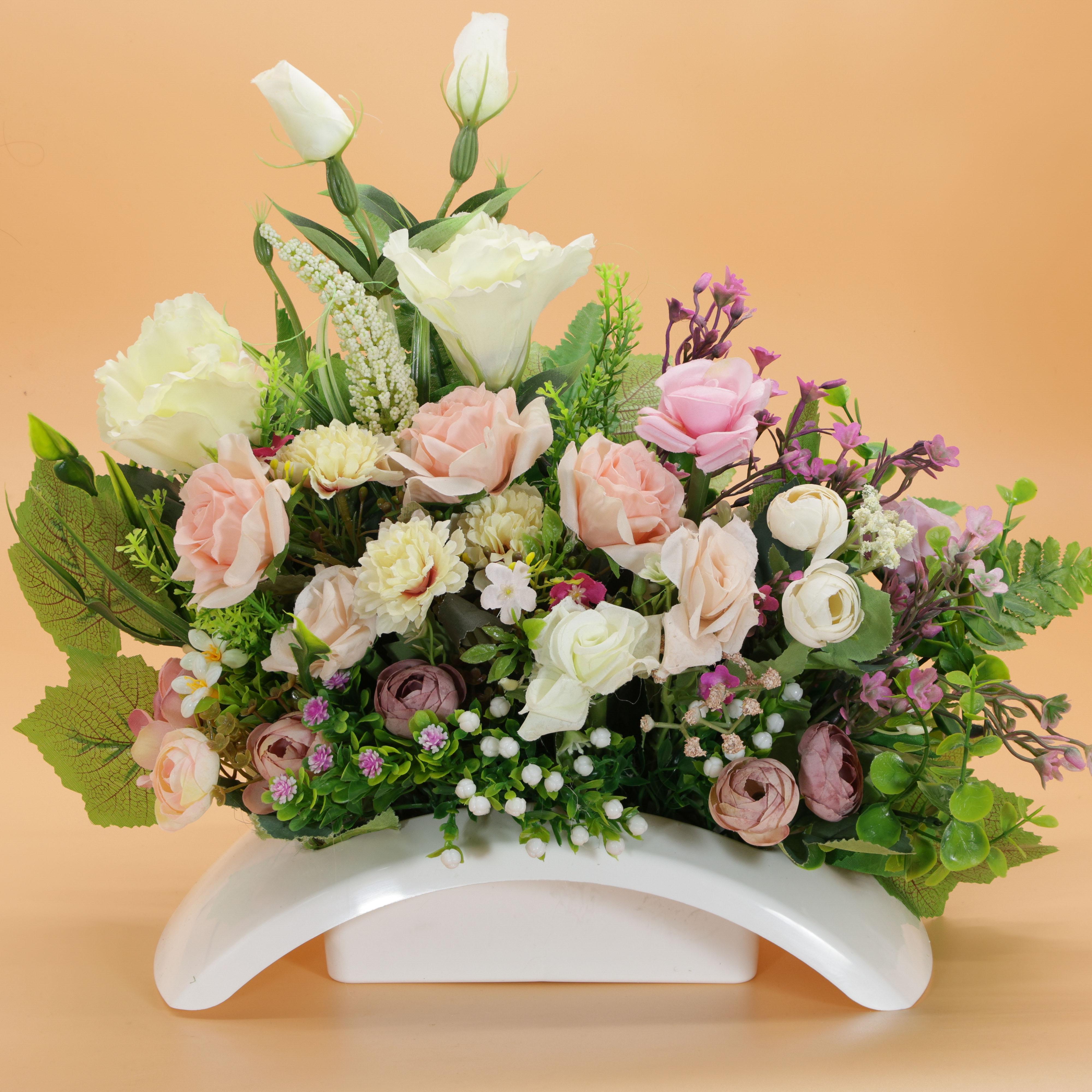 Пасхальная композиция ДАЙС с искусственными цветами в кашпо 30х30 см (КВ3031)