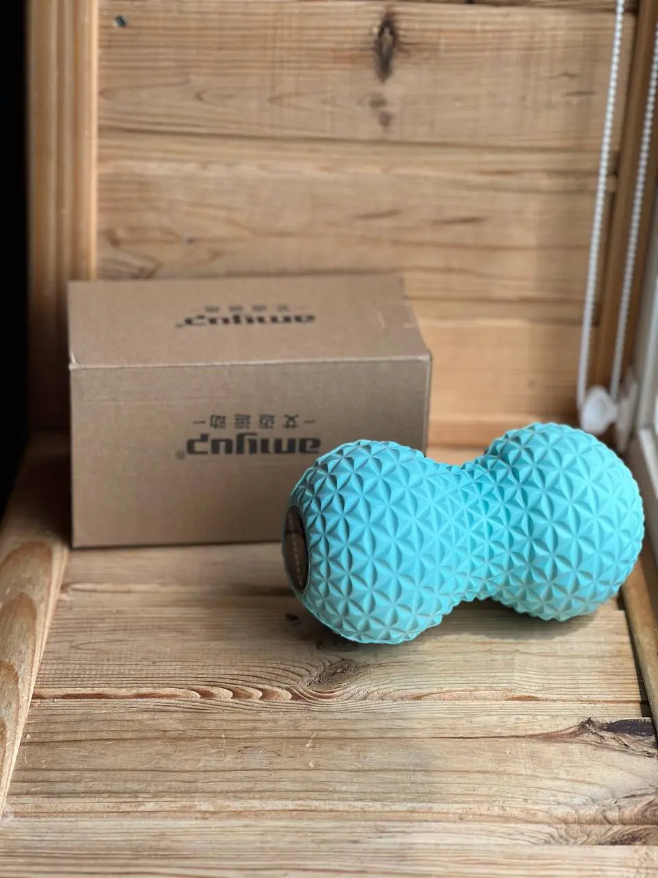 Двойной мяч массажный для йоги и шеи 16х9 см