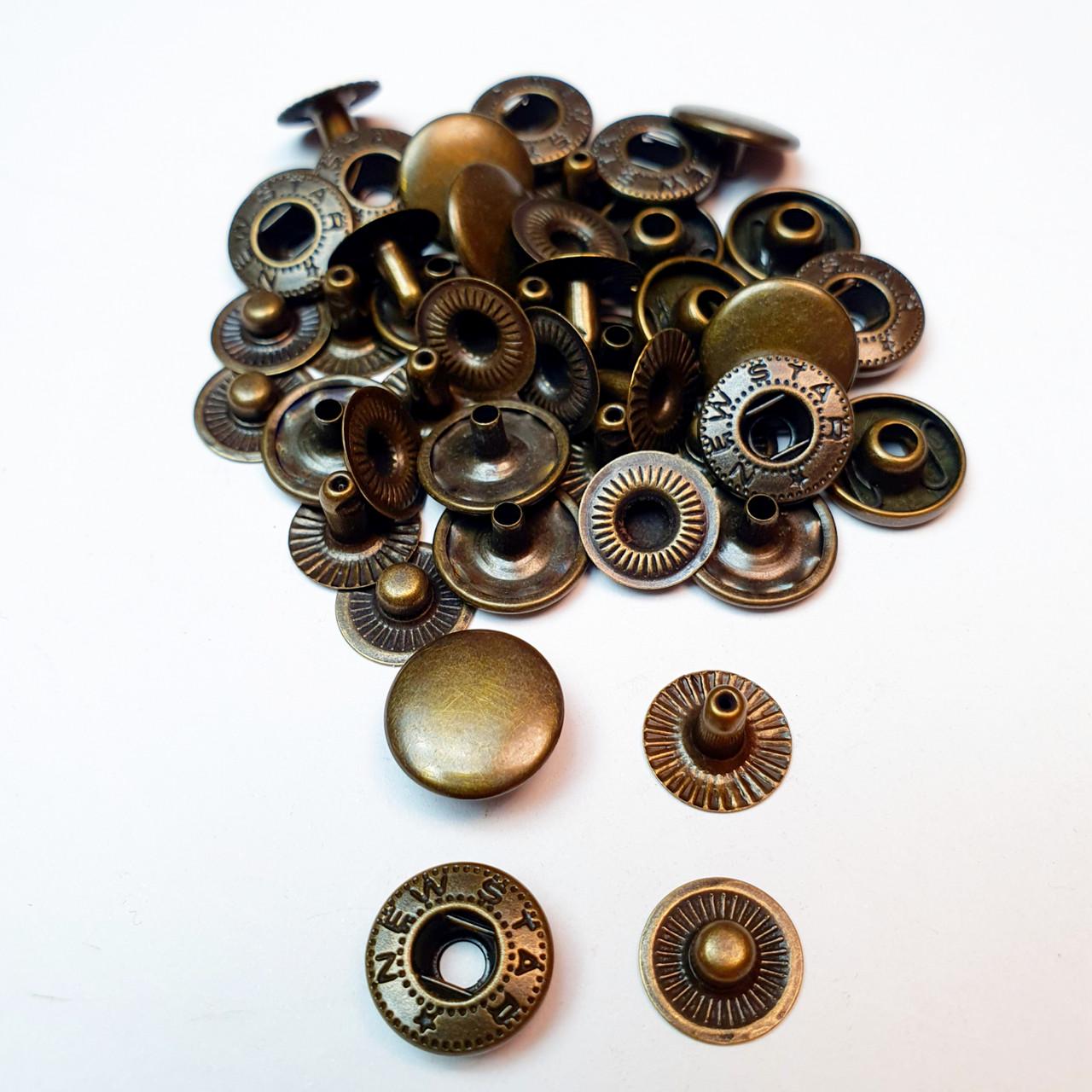 Кнопка металева Strong Alfa 12,5 мм 720 шт. Антик