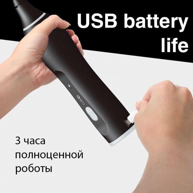 Капучинатор для молока USB Milk Frother 2в1 акумуляторний Чорний (00370) - фото 8