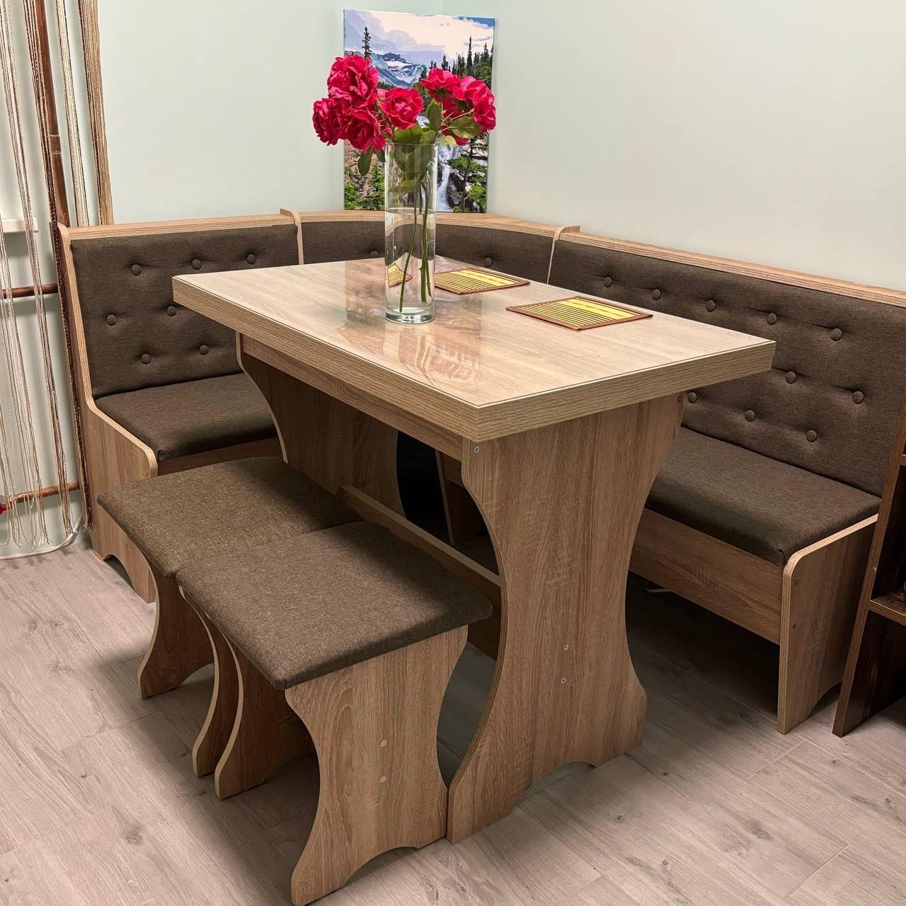 Мягкий уголок MS Дорандо в комплекте со столом и двумя табуретками 154х114 см. Дуб Винтаж (MS-KSTT-DT-DV) - фото 3 Мягкий уголок MS Дорандо в комплекте со столом и двумя табуретками 154х114 см. Дуб Винтаж (MS-KSTT-DT-DV) - фото 3