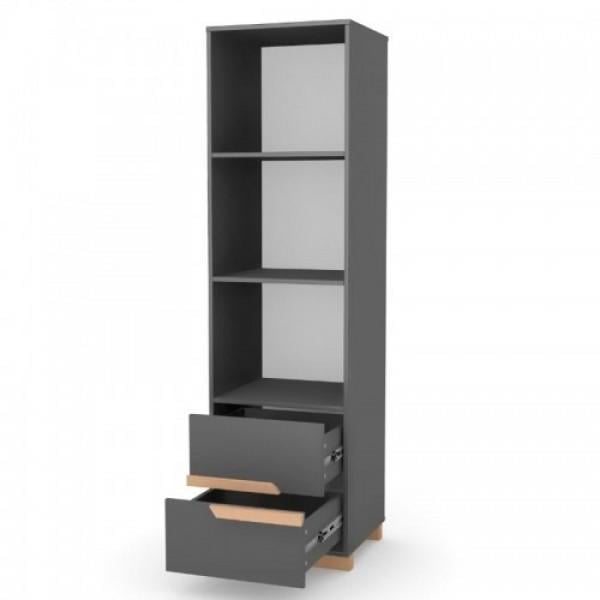 Пенал открытый Верес Сиэтл 450 из ДСП Темно-серый/Бук 38.43.2.16 - фото 2