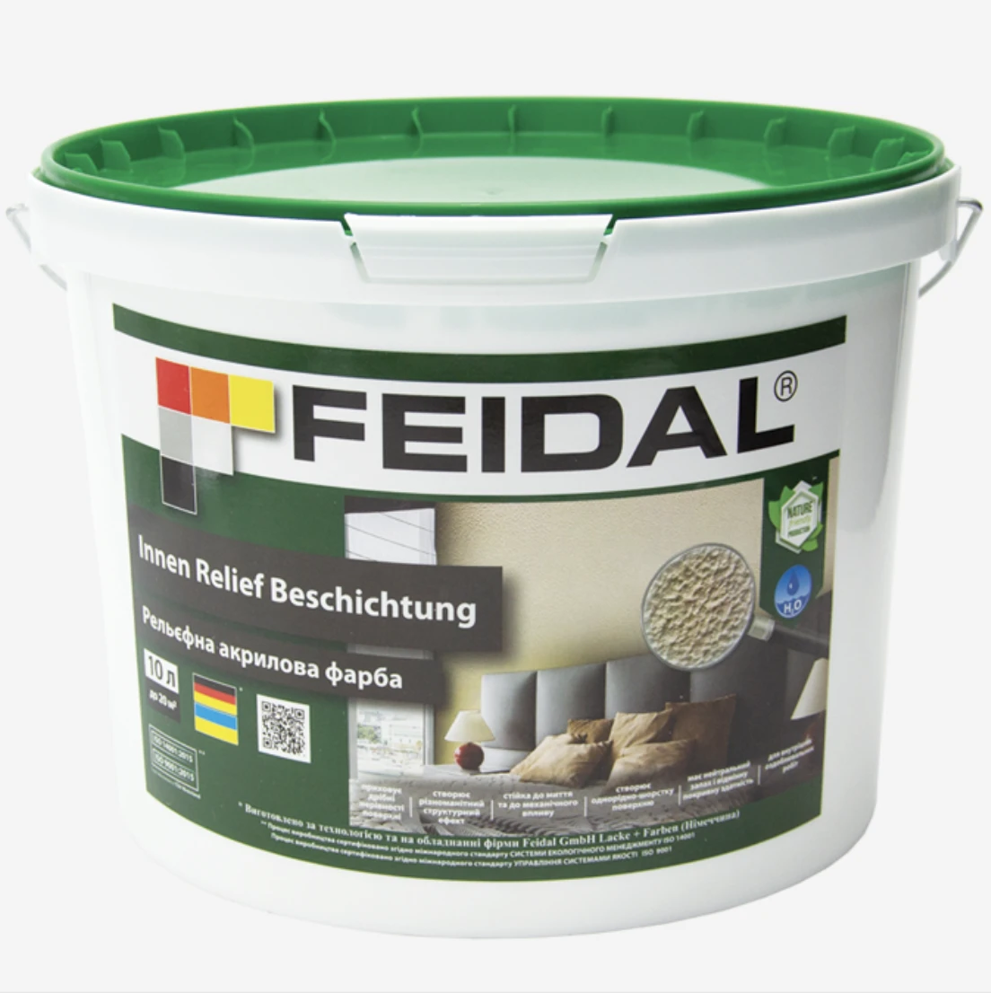 Краска рельефная Feidal Innen Relief Beschichtung 10 л Белый (1886455309)