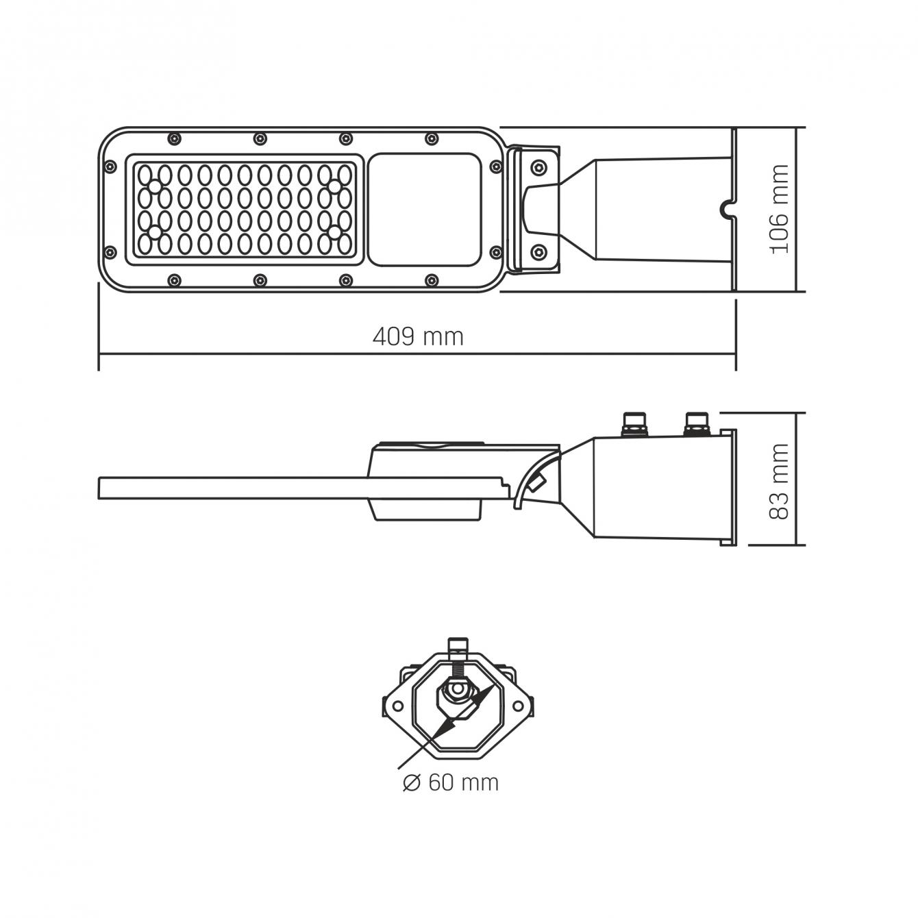 Лхтар вуличний Videx IP65 SLE17 30W 3300 Lm 5000K 220V (VL-SLE17-0305) - фото 8