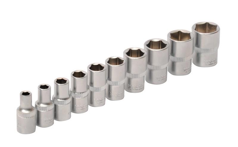 Набор торцевых насадок Mastertool CRV 1/4 (4/5/6/7/8/9/10/11/12/13 мм) 10 шт.