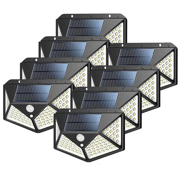 Комплект уличных настенных фонарей Solar HS-8010A 8 шт. 180LED Черный (8010teh8pcs)