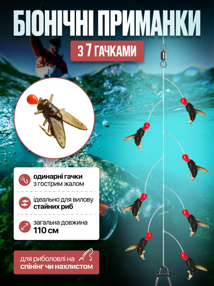 Приманки біонічні з 7 гачками (Q00483-1) - фото 2 Приманки біонічні з 7 гачками (Q00483-1) - фото 2