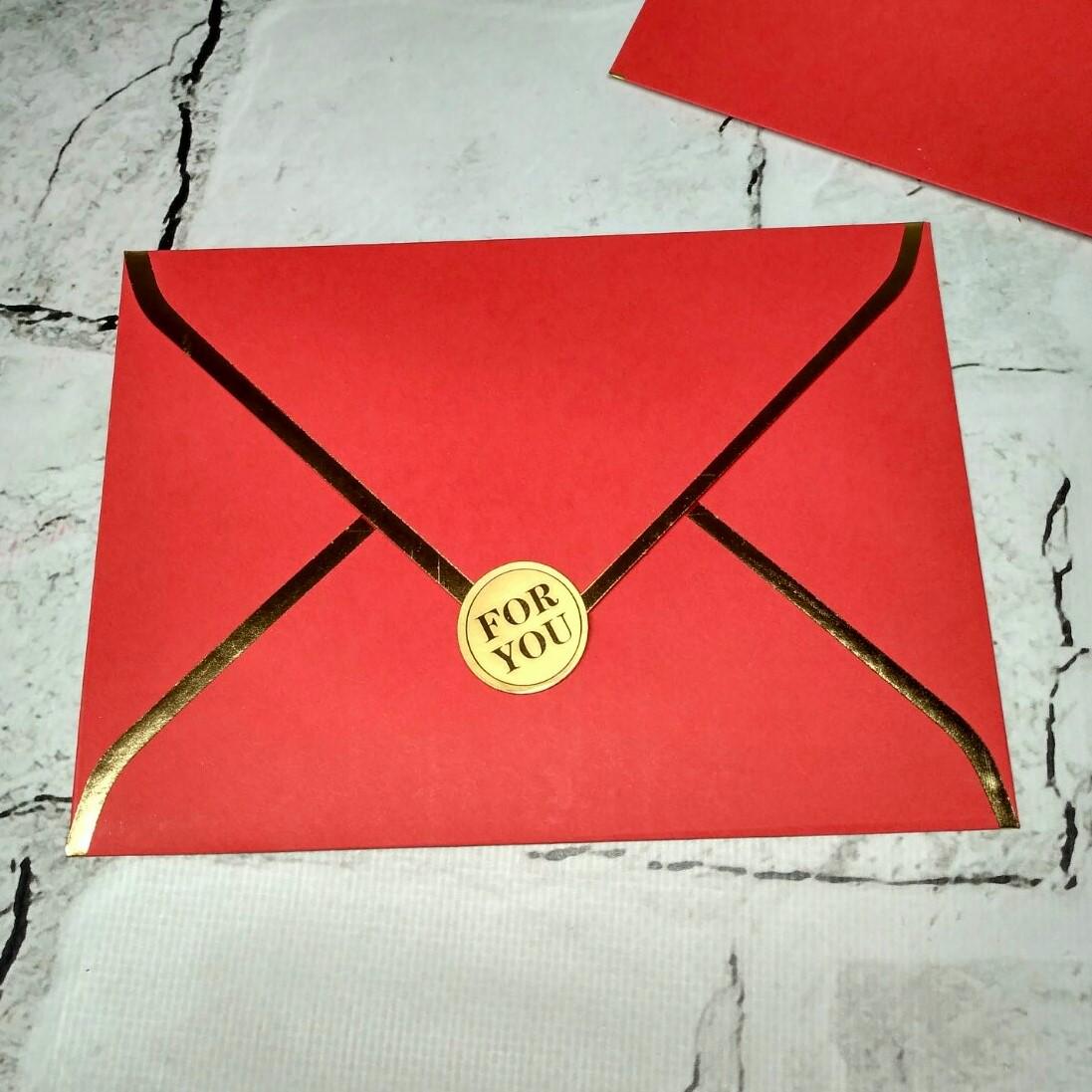 Конверт бумажный Премиум Gold 12,5х17,4 см Красный (5-85293)