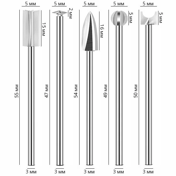 Набор фрез различной формы для обработки древесины AN00478 5 шт. - фото 8 Набор фрез различной формы для обработки древесины AN00478 5 шт. - фото 8