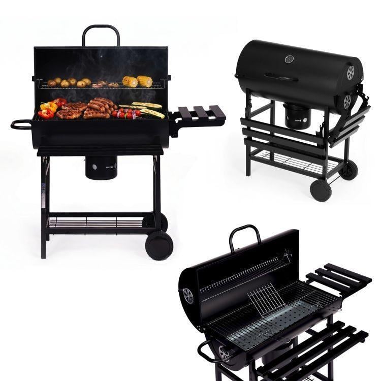 Гриль угольный MultiGarden XXL BBQ0370 с крышкой/термометром и пепельником