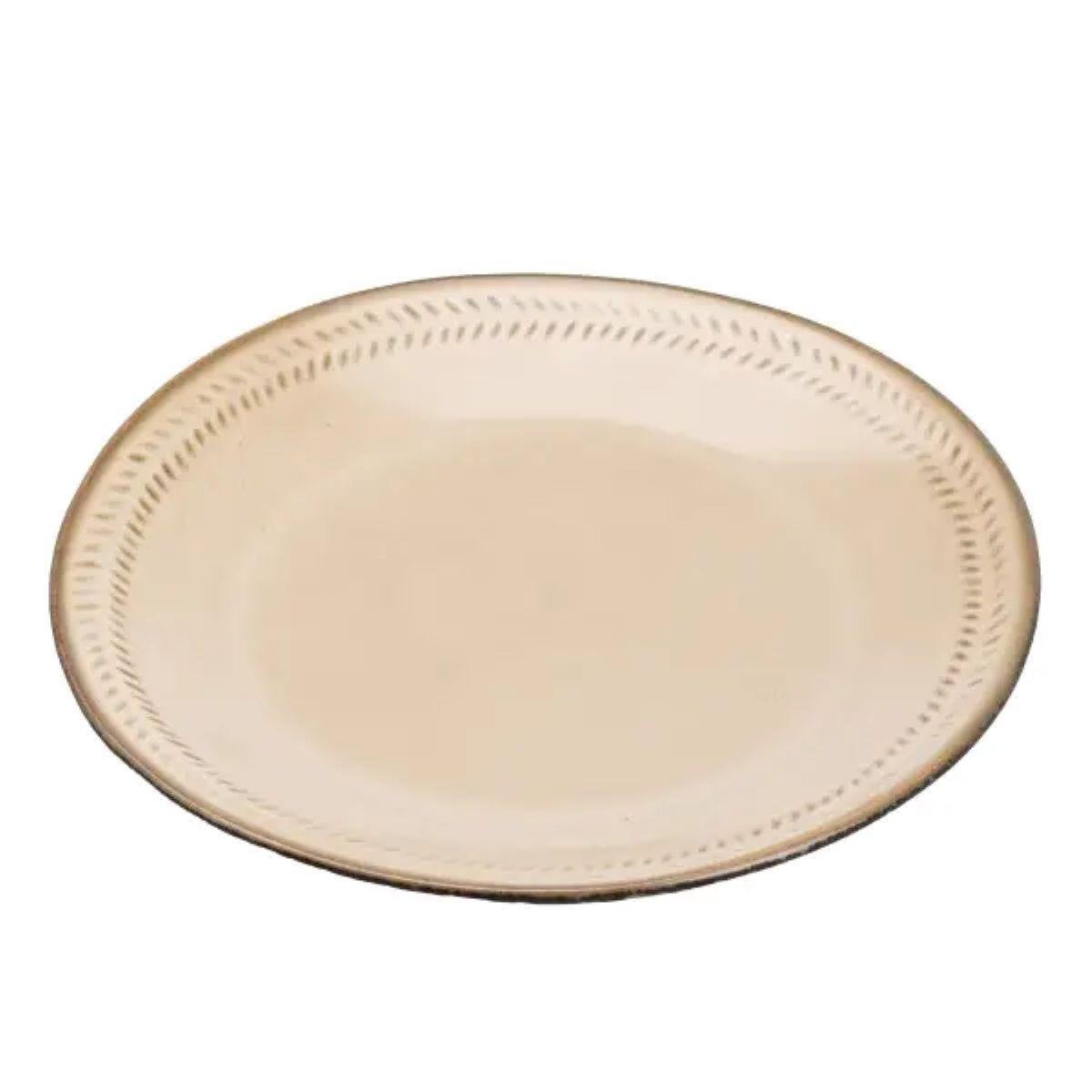 Тарелка сервировочная круглая фарфоровая 22,5 см Бежевый (HP23378)