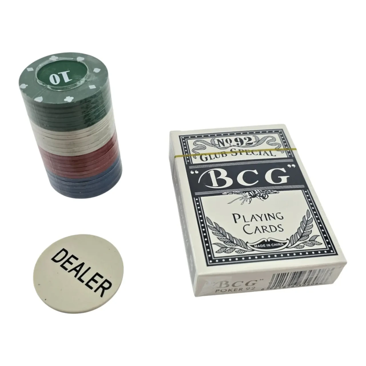 Покерный набор колода карт/40 фишек 4 см/жетон дилера (36761)