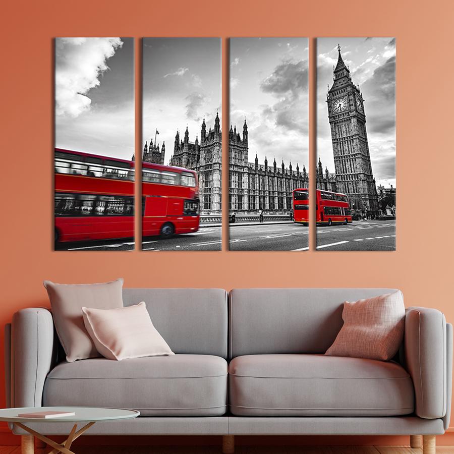 Картина модульная из 4 частей Биг-Бен в Лондоне L 149x93 см (394-41)