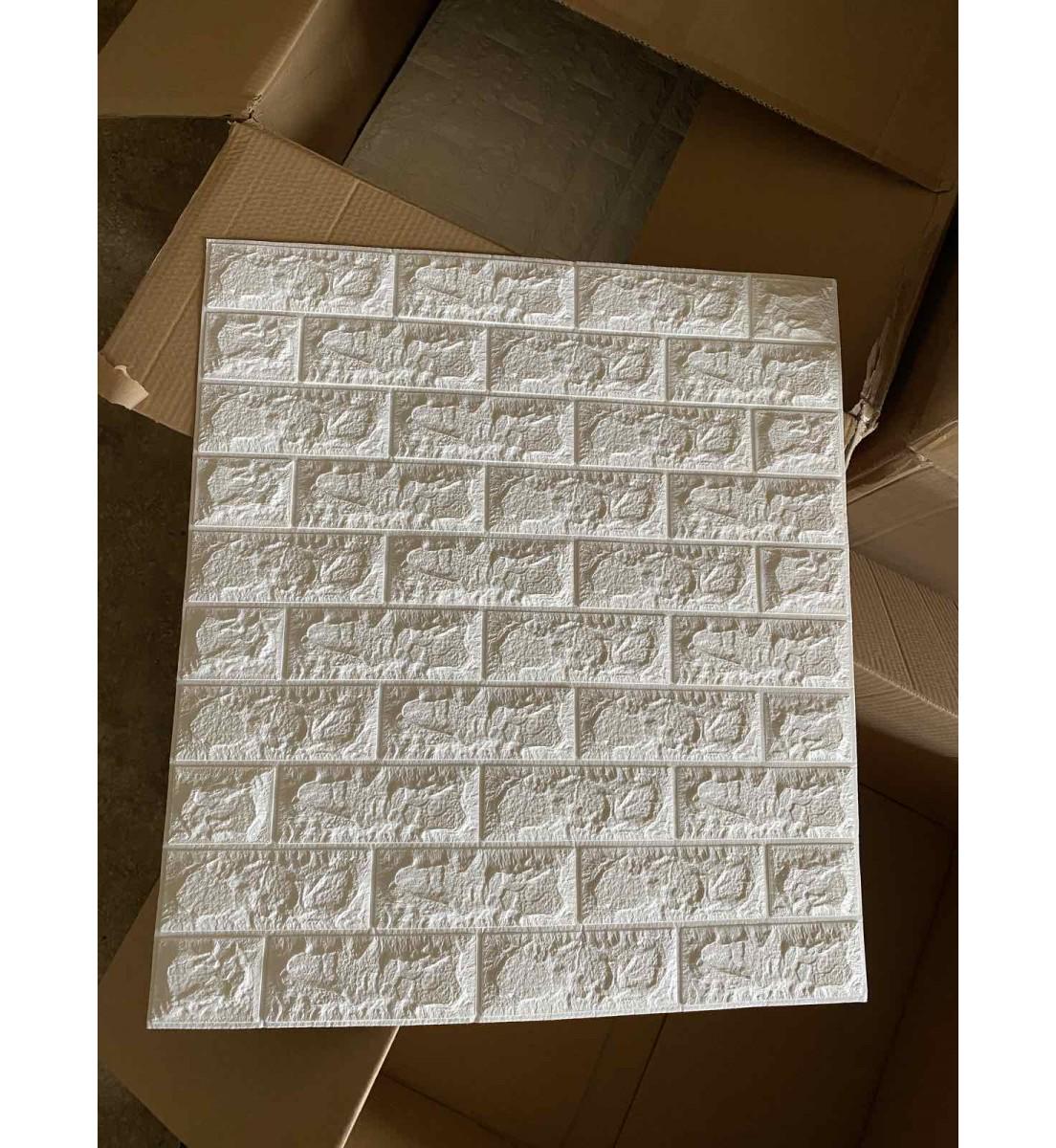 3D-панель декоративная под кирпич самоклеющаяся 700x770x7 мм Белый - фото 3 3D-панель декоративная под кирпич самоклеющаяся 700x770x7 мм Белый - фото 3