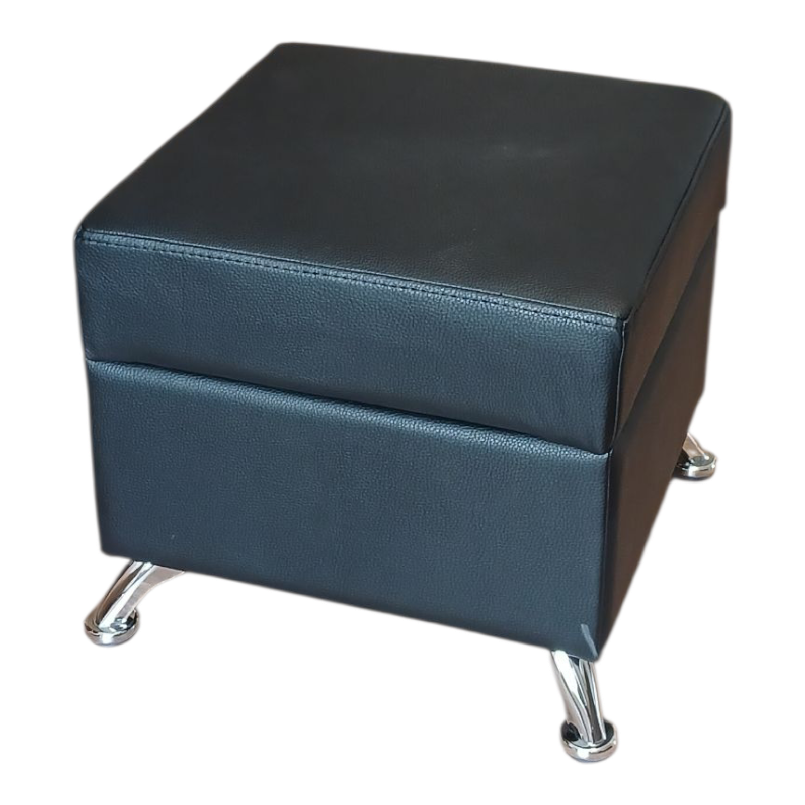 Пуф квадратний з нішею Павучок екошкіра Вестер 45х45 см висота 40 см Чорний - фото 1