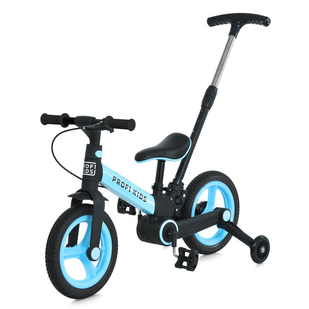 Детский велосипед-трансформер PROF1 KIDS 12" Черно-голубой Детский велосипед-трансформер PROF1 KIDS 12" Черно-голубой