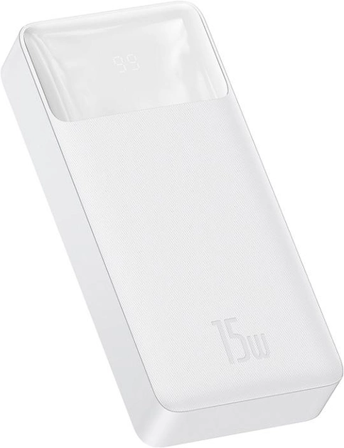 Повербанк Baseus Bipow Digital Display 20000 mAh 15W 3A з підтримкою швидкого заряджання 3A 2USB/1Type-C QC White (11522532)