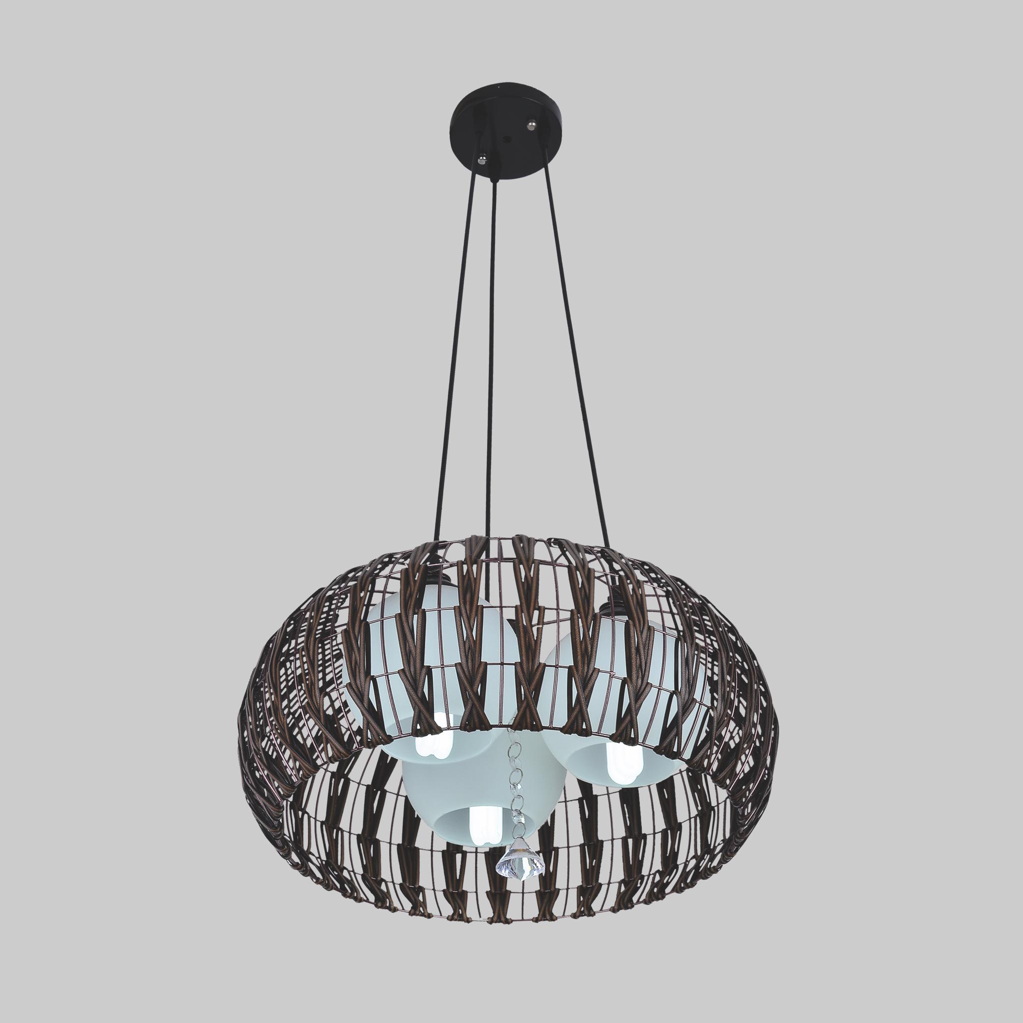 Люстра Wicker подвесная на 3 лампы Черный