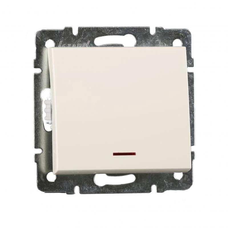 Вимикач одноклавішний Lezard Rain 703-0388-111 з/п Кремовий (27551401)