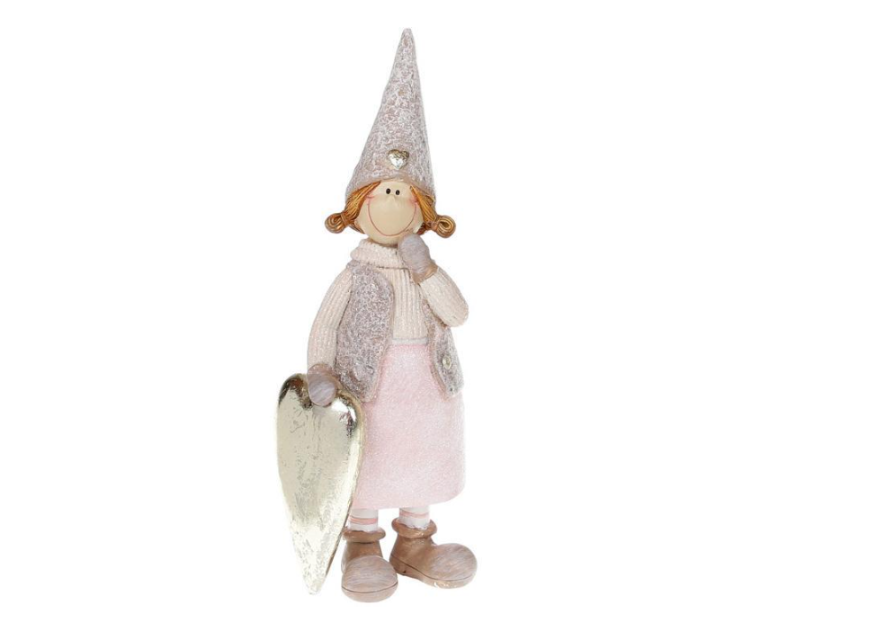 Декоративная фигурка с золотыми сердцами 19,5 см