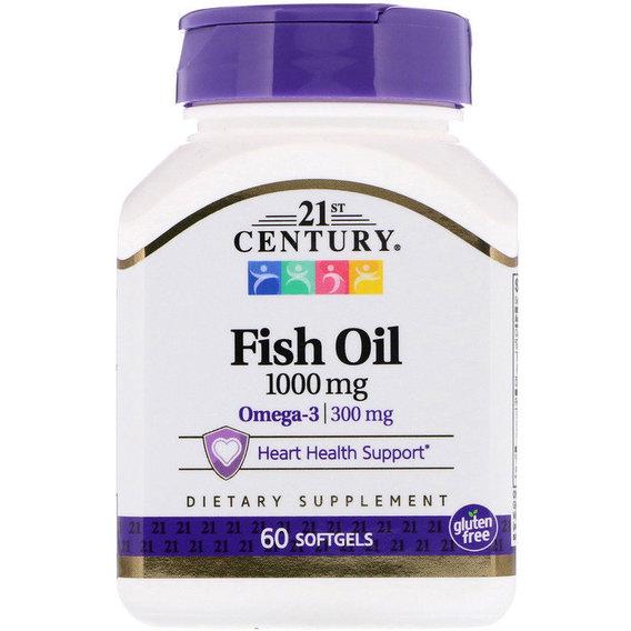 Омега 3 21st Century Fish Oil Omega 3 1000 мг 300 мг 60 Softgels