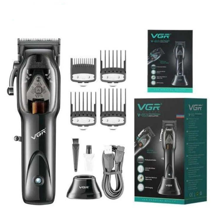 Машинка для стрижки волос VGR профессиональная со сменными насадками (VВ-356)