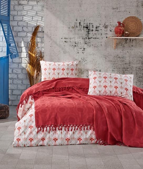 Комплект постельного белья Cotton area Saheser Polka сатин 621 Red (DR012675)