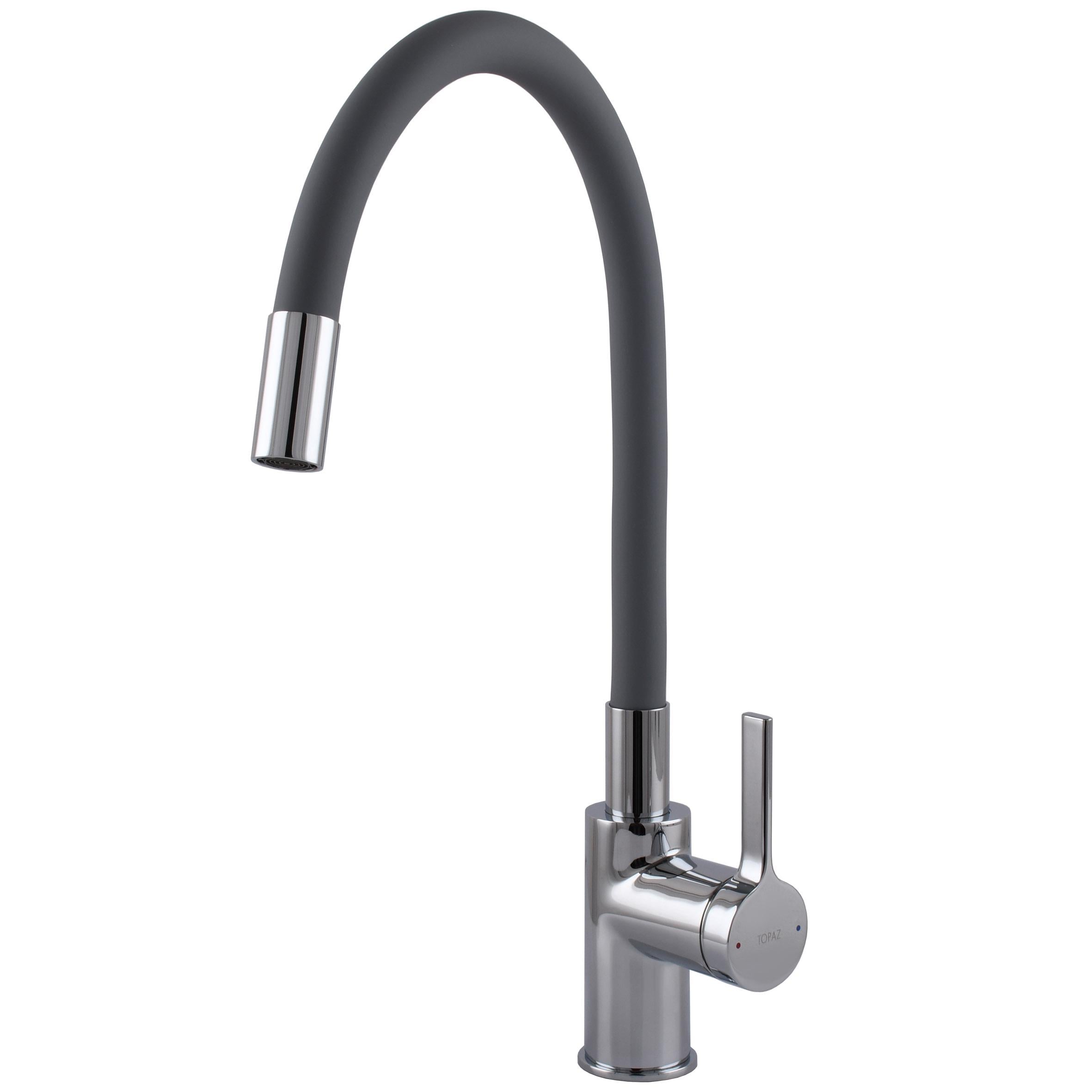 Смеситель кухонный TOPAZ MODERNO TMD-8853-H78A-GR поворотный с гофрогусаком (000031716)