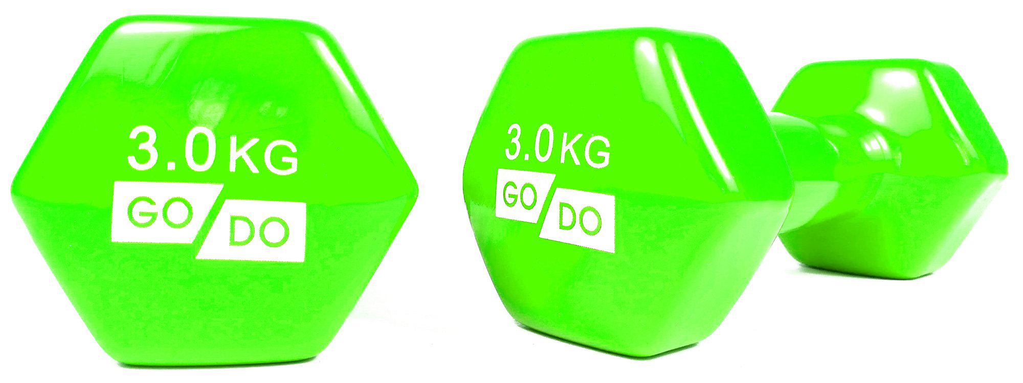 Гантели EasyFit GoDo с виниловым покрытием 3 кг Зеленый (EF-GD3GR) - фото 1 Гантели EasyFit GoDo с виниловым покрытием 3 кг Зеленый (EF-GD3GR) - фото 1