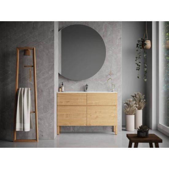 Дизайнерское зеркало в форме обрезанного сбоку круга с подсветкой Nagao 120x120 см