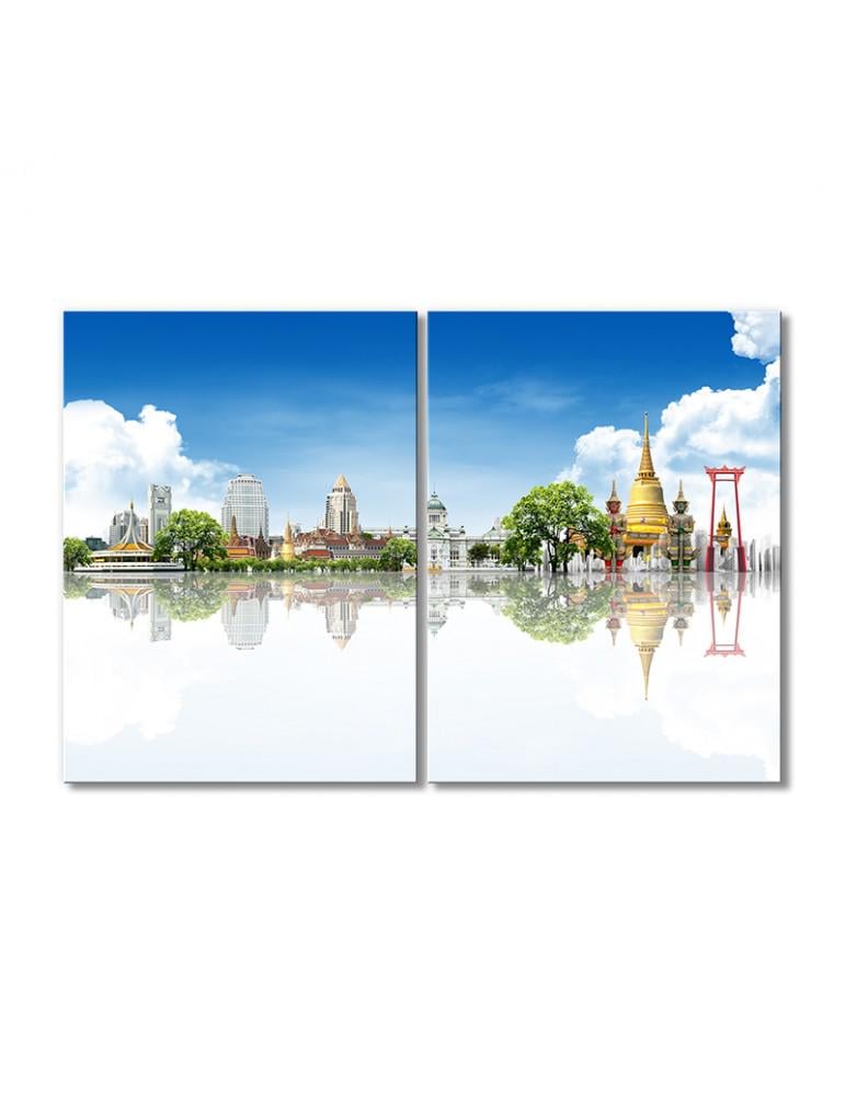 Картина модульная Таиландский дворец 2 модуля 120x180 см