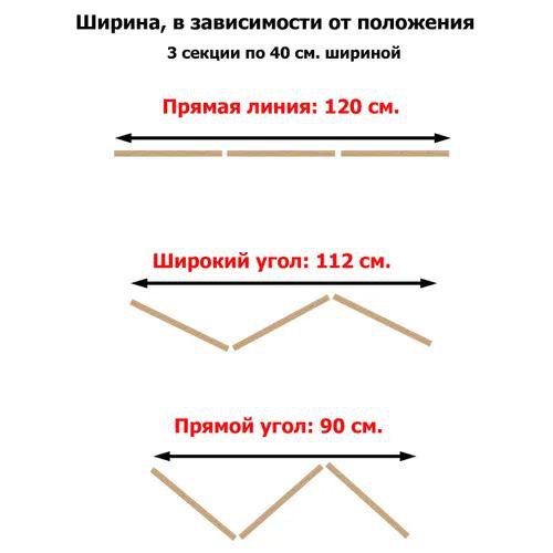 Ширма-перегородка дерев'яна декоративна 3 секції 182х120 см (13098857) - фото 8