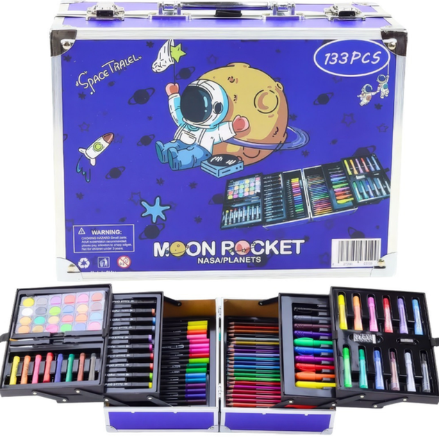 Набор для рисования Астронавт детский в чемодане 133 пр. - фото 2