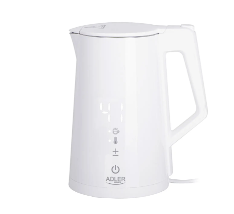 Электрочайник Adler STRIX LED-дисплей и регулировка температуры 1,7 л 2200 Вт White (28432298)
